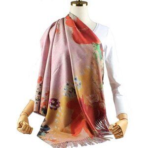 Soft Cashmere Feel Scarf For Women Elegant Art Print Winter Warm Scarves